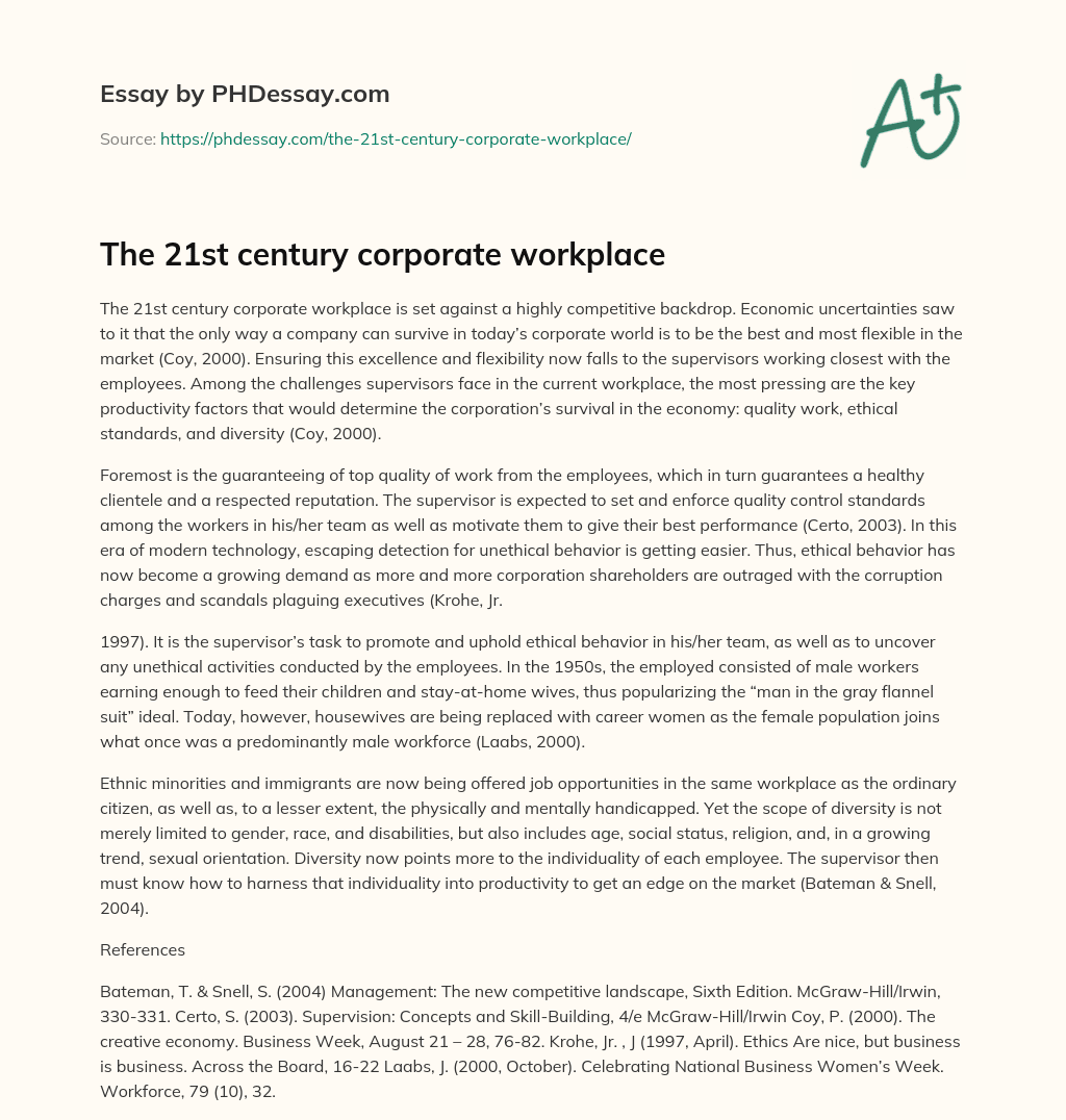 21st century workplace essay