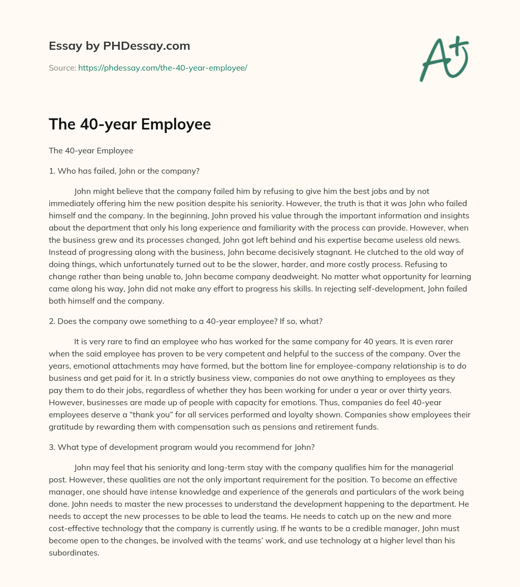 employee essay