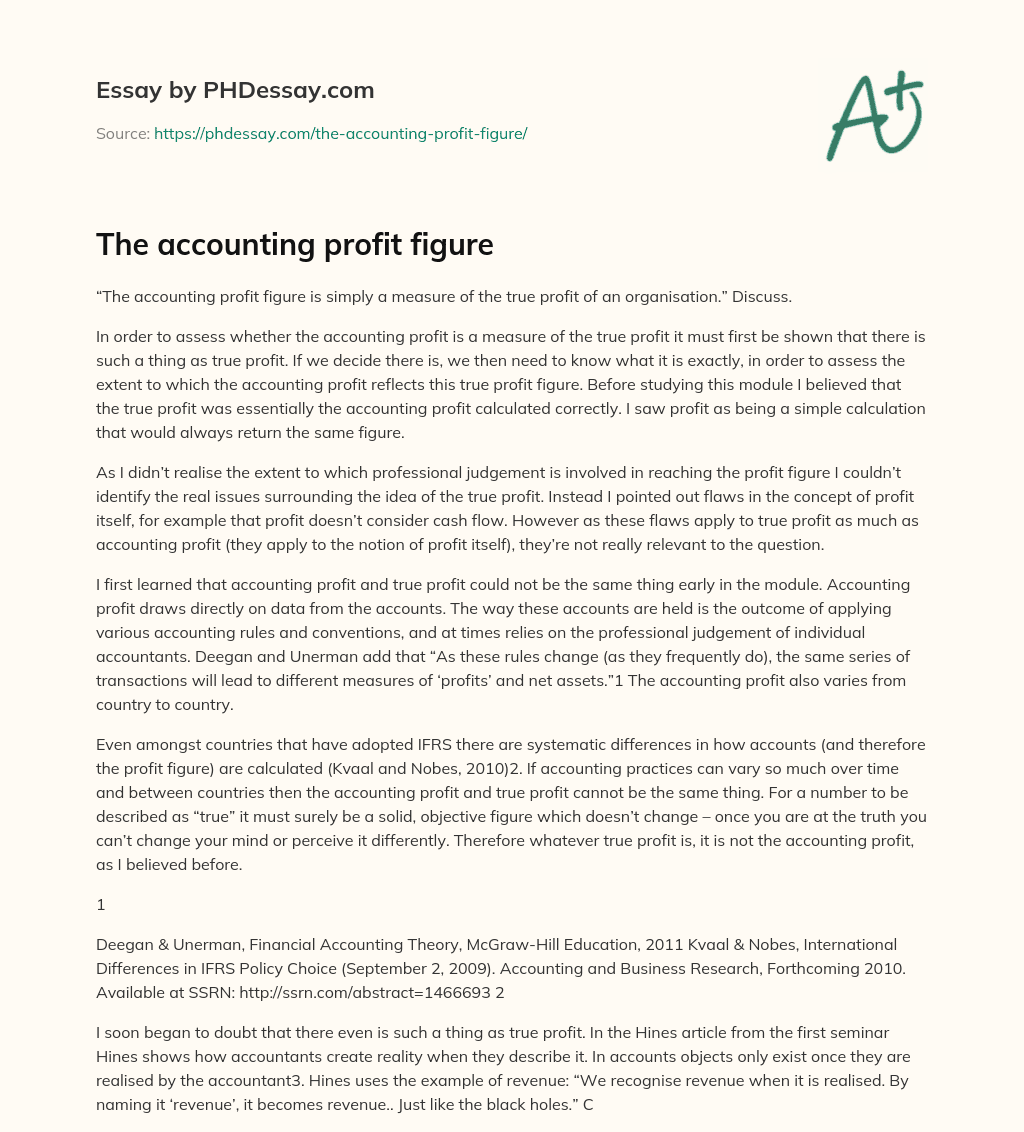 The accounting profit figure essay