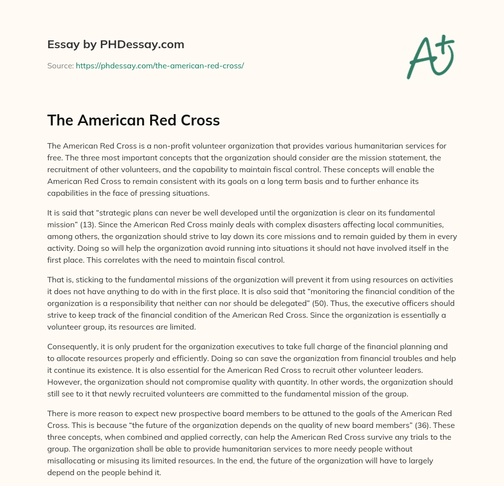The American Red Cross essay