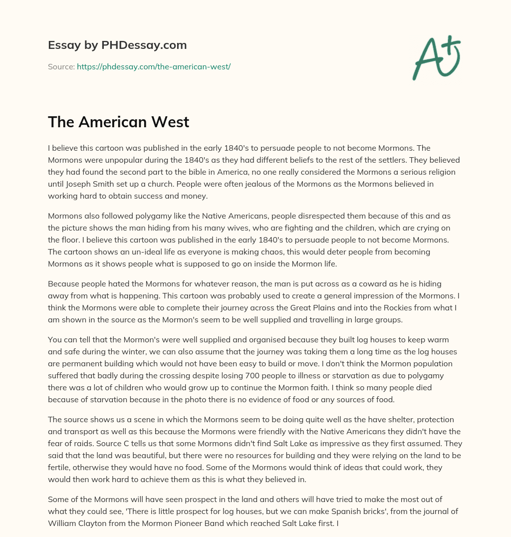 The American West essay