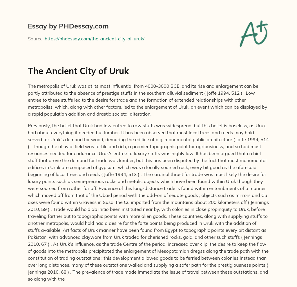 The Ancient City of Uruk essay