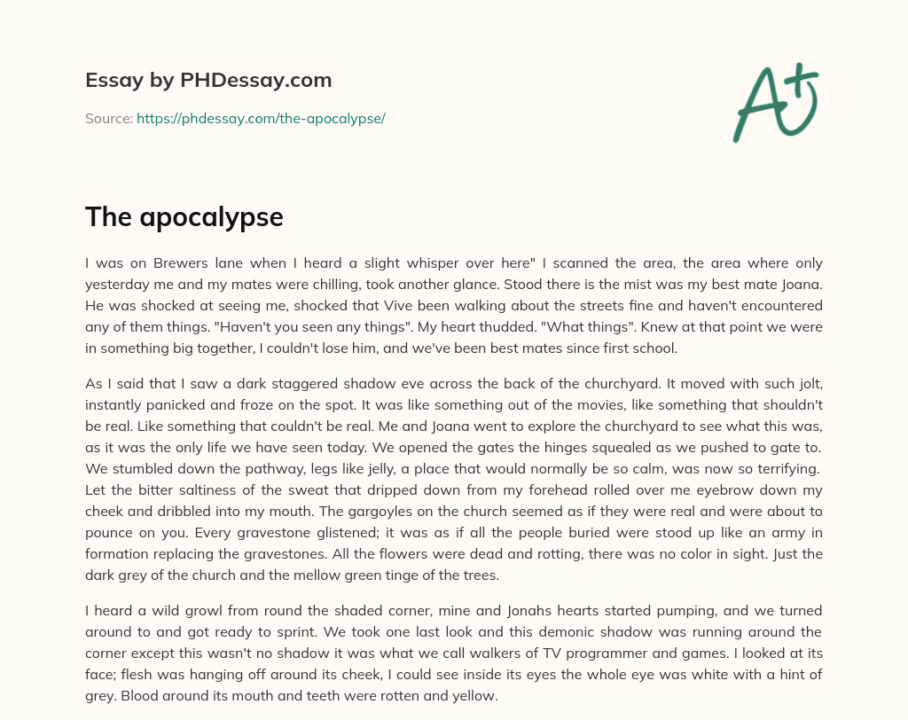 The apocalypse essay