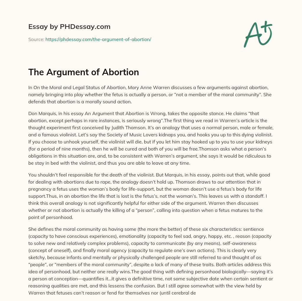 abortion essays