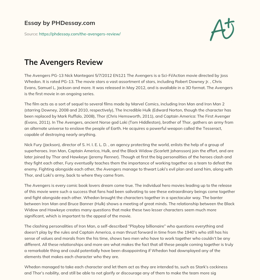 The Avengers Review essay