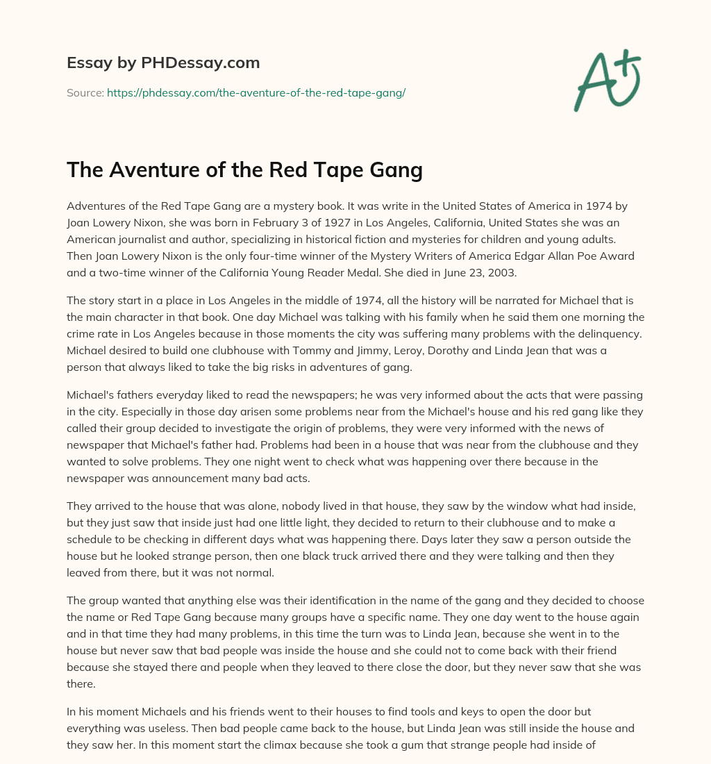 The Aventure of the Red Tape Gang essay