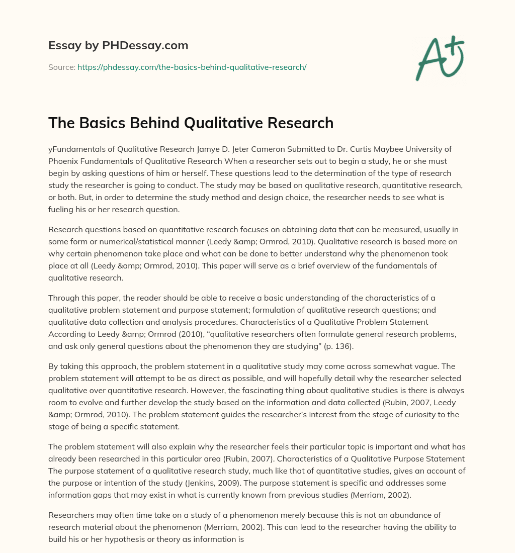 The Basics Behind Qualitative Research PHDessay the-basics-behind-qualitative-research-phdessay