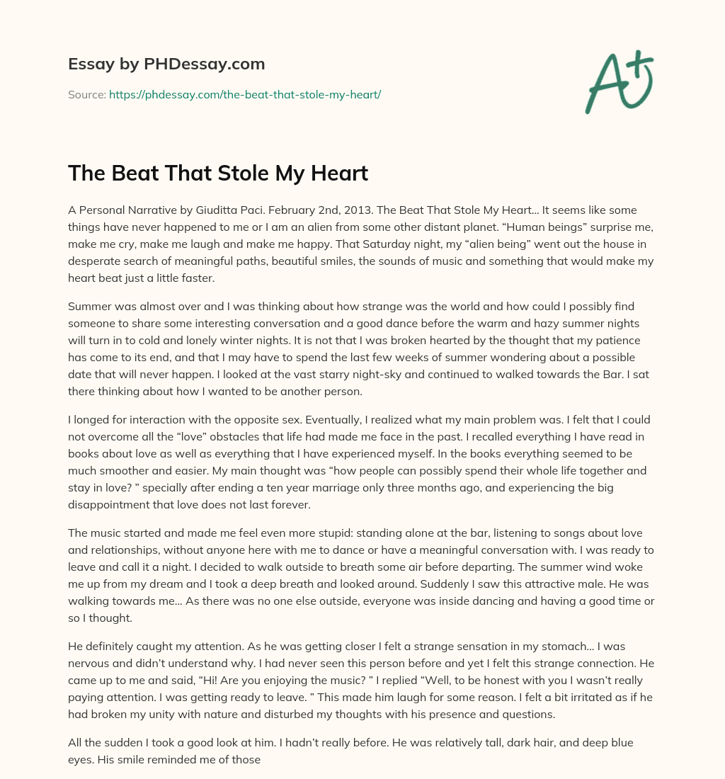 The Beat That Stole My Heart essay