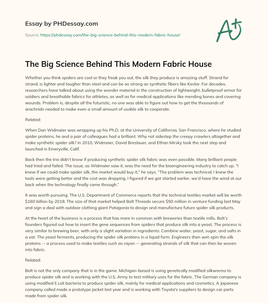 The Big Science Behind This Modern Fabric House essay