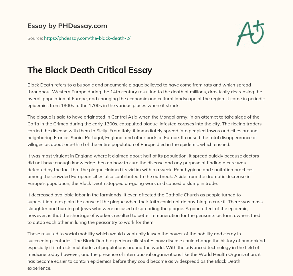 black death essay pdf