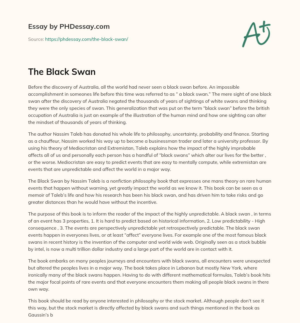 The Black Swan essay