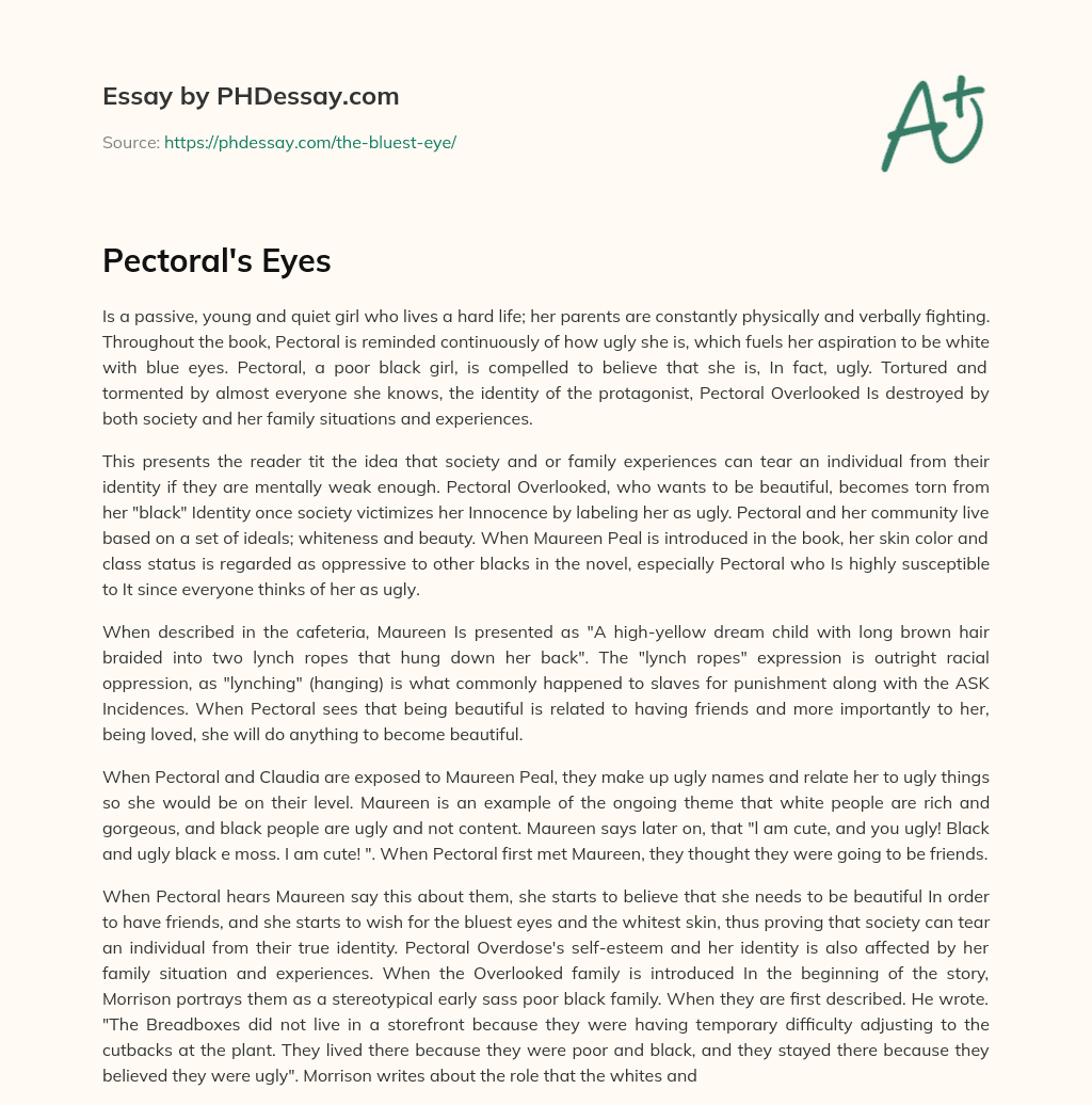 Pectoral’s Eyes essay