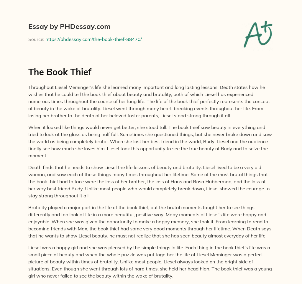 The Book Thief essay