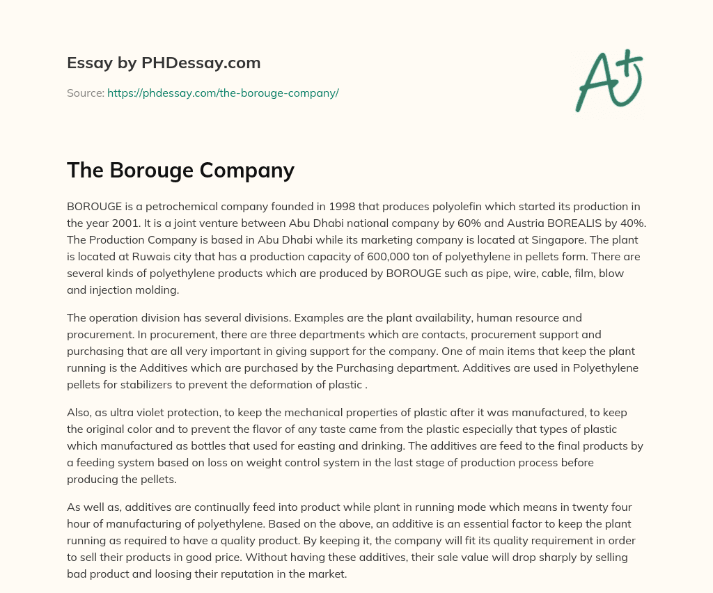 The Borouge Company essay