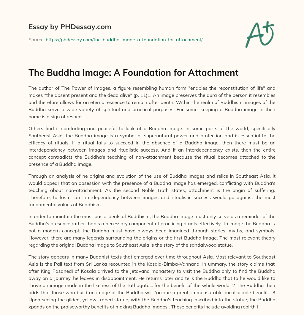 The Buddha Image: A Foundation for Attachment essay