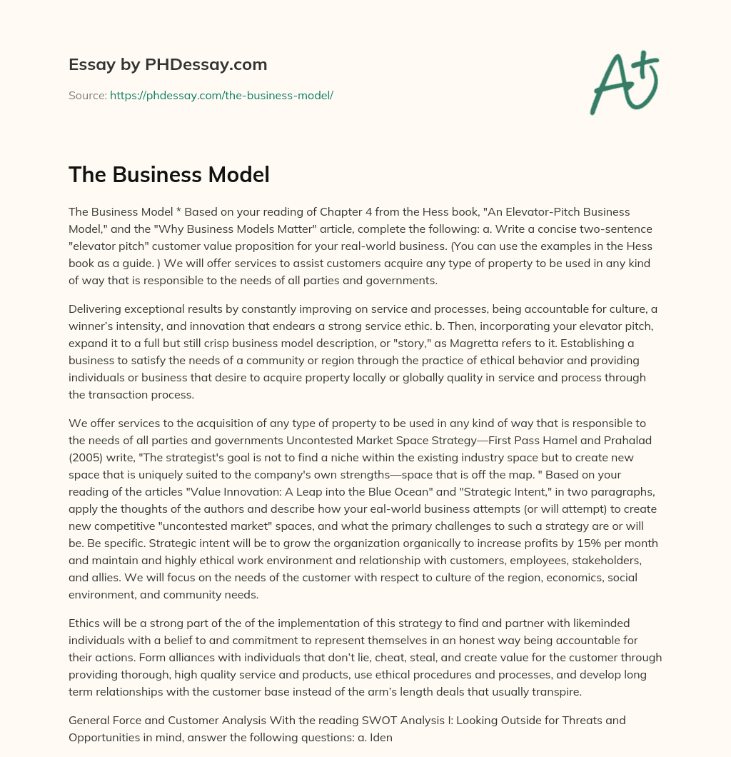 The Business Model