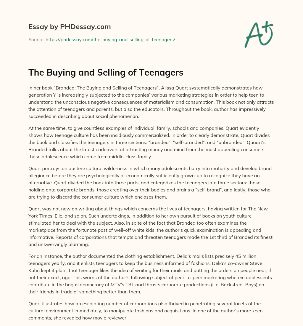 essay on buying and selling