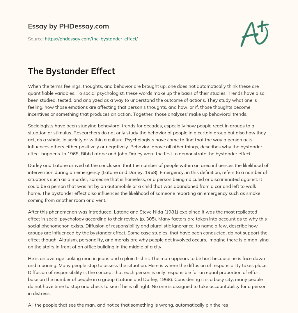 bystander effect essay