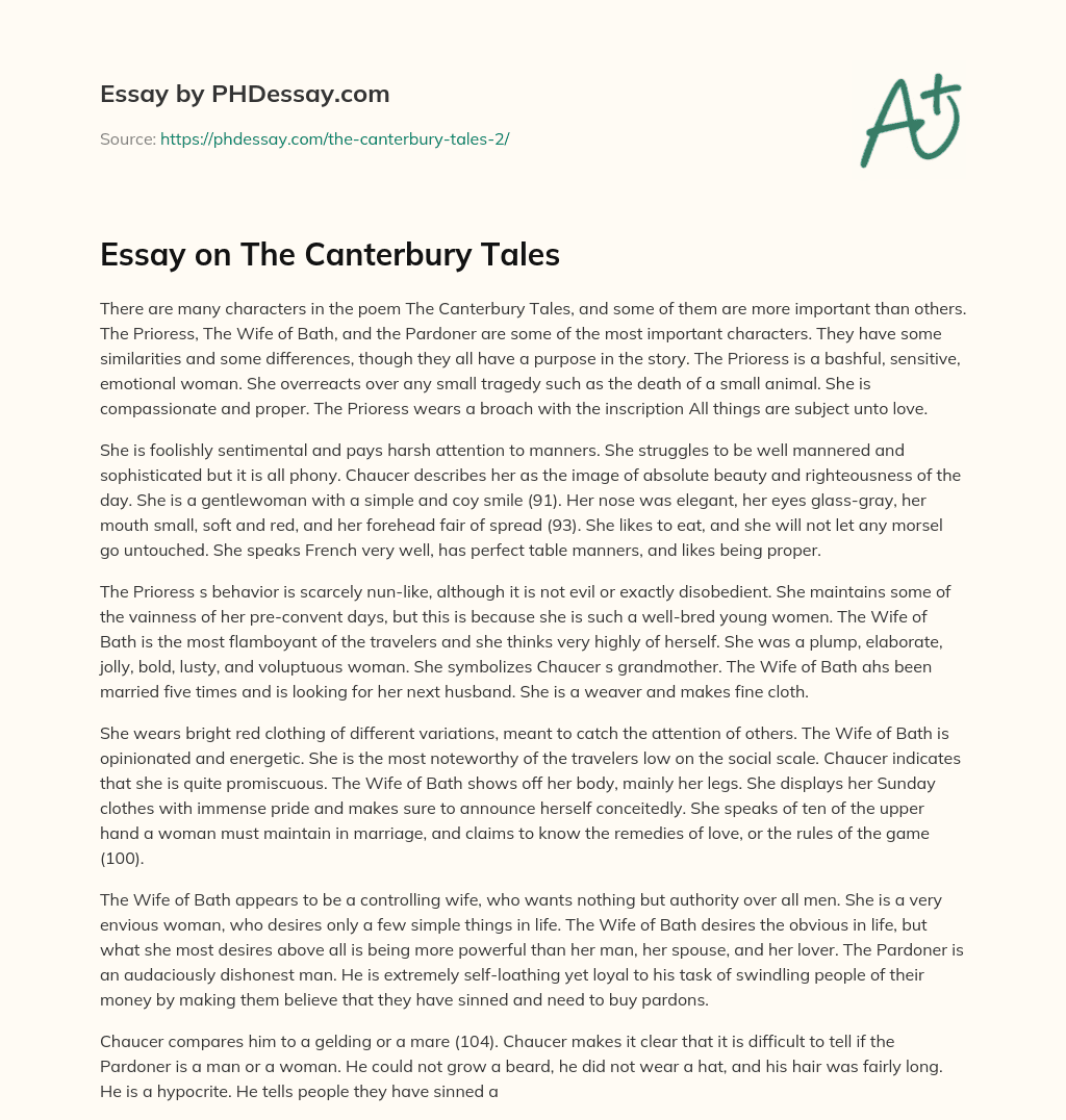 Essay on The Canterbury Tales essay