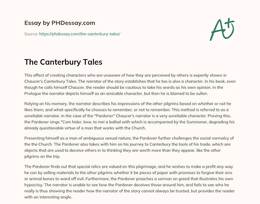 essay on the canterbury tales