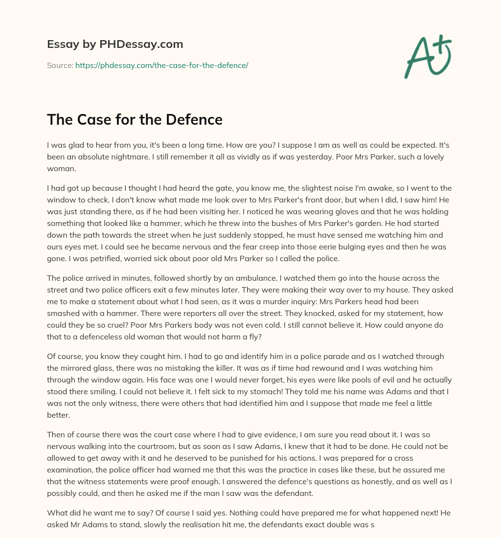 defence essay example