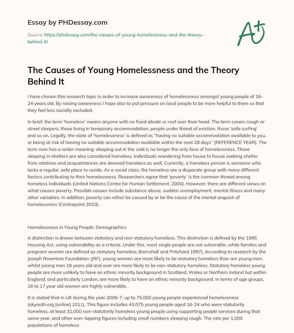 homelessness conflict theory essay