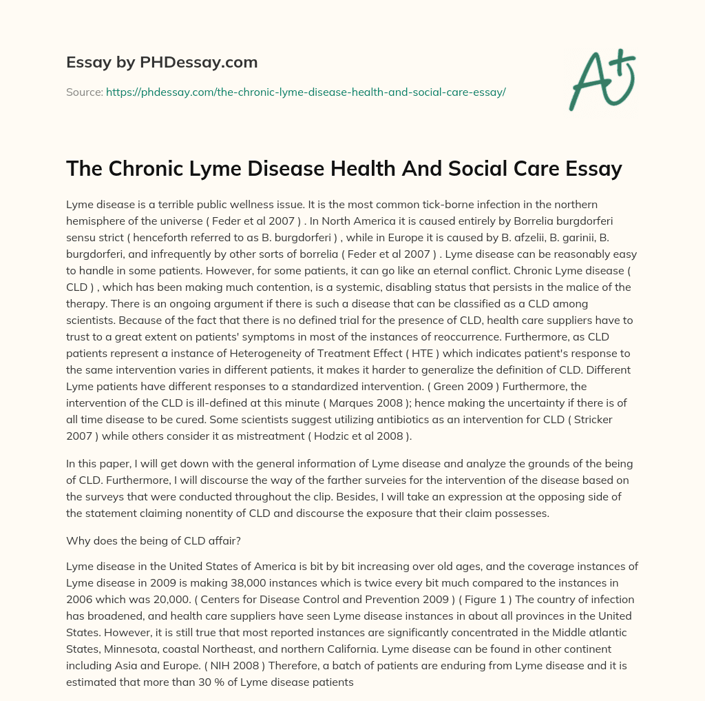 The Chronic Lyme Disease Health And Social Care Essay essay