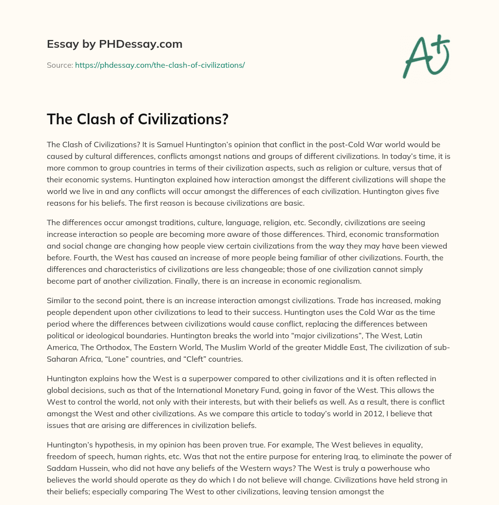 The Clash of Civilizations? essay