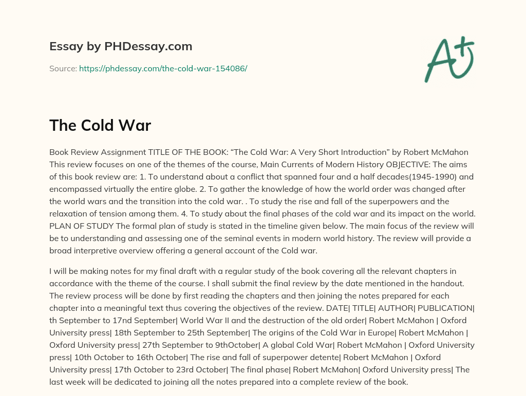 The Cold War essay