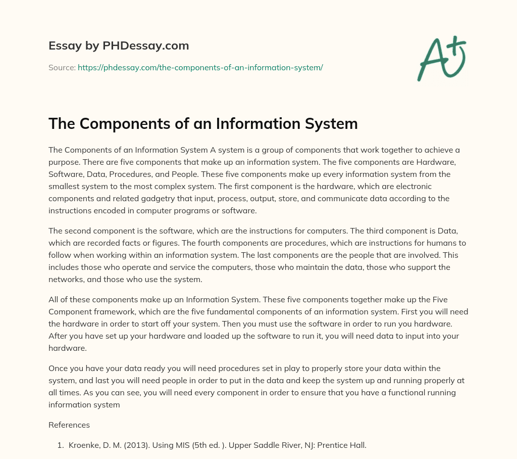 information systems essay