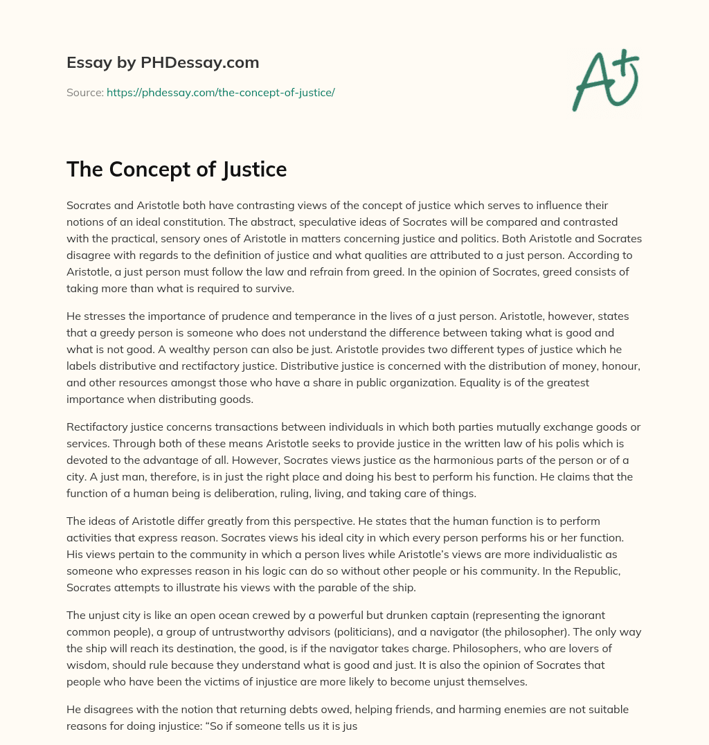 The Concept of Justice essay
