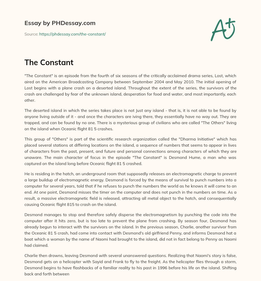 The Constant essay