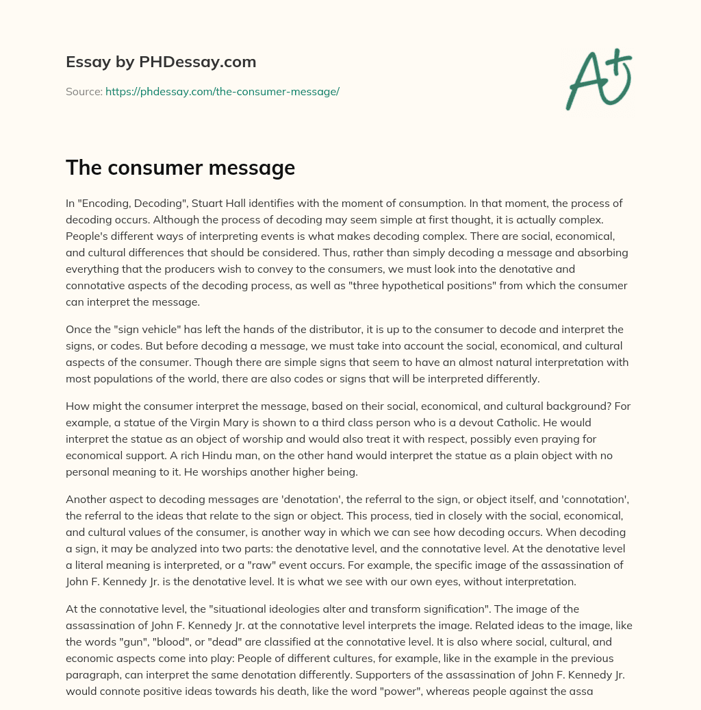 The consumer message