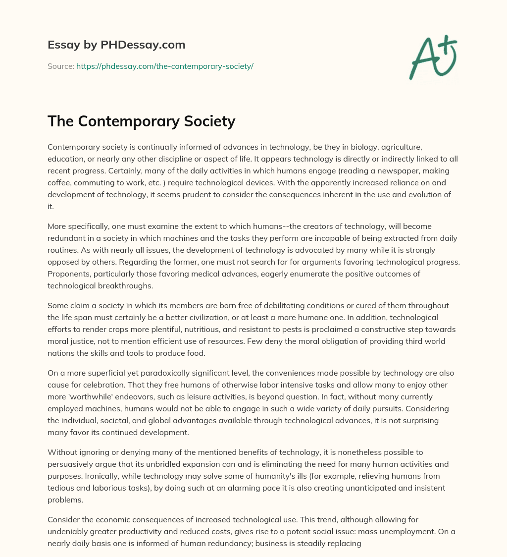 care in contemporary society essay