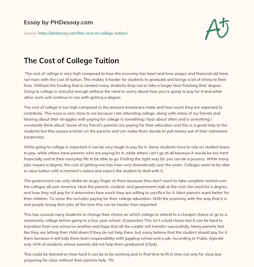 essay on college tuition