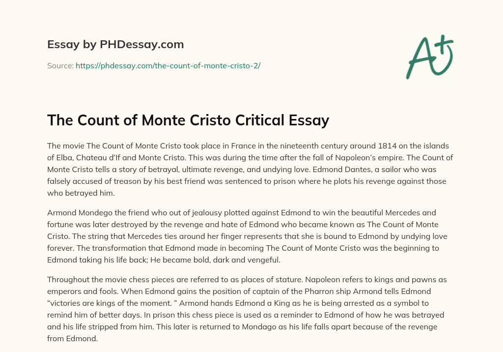The Count of Monte Cristo Critical Essay essay