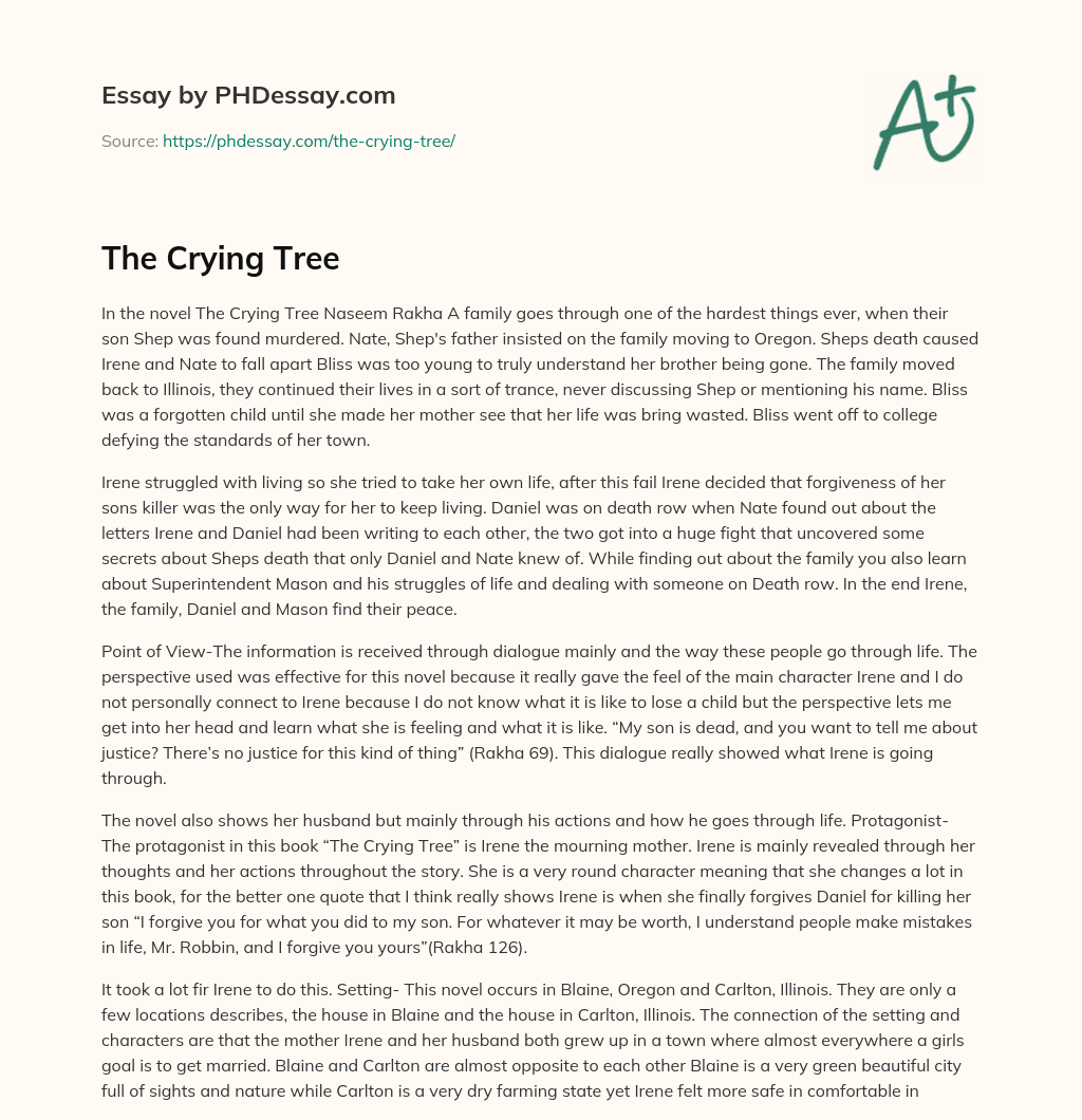 The Crying Tree essay