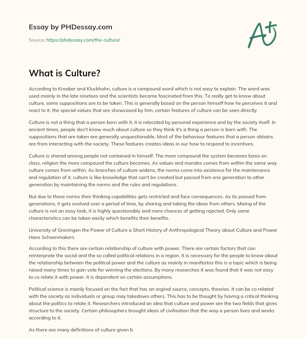The Complex Nature of Culture and its Transmission Across Generations essay