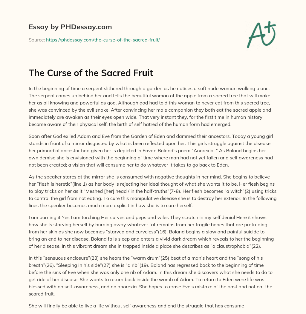 The Curse of the Sacred Fruit essay