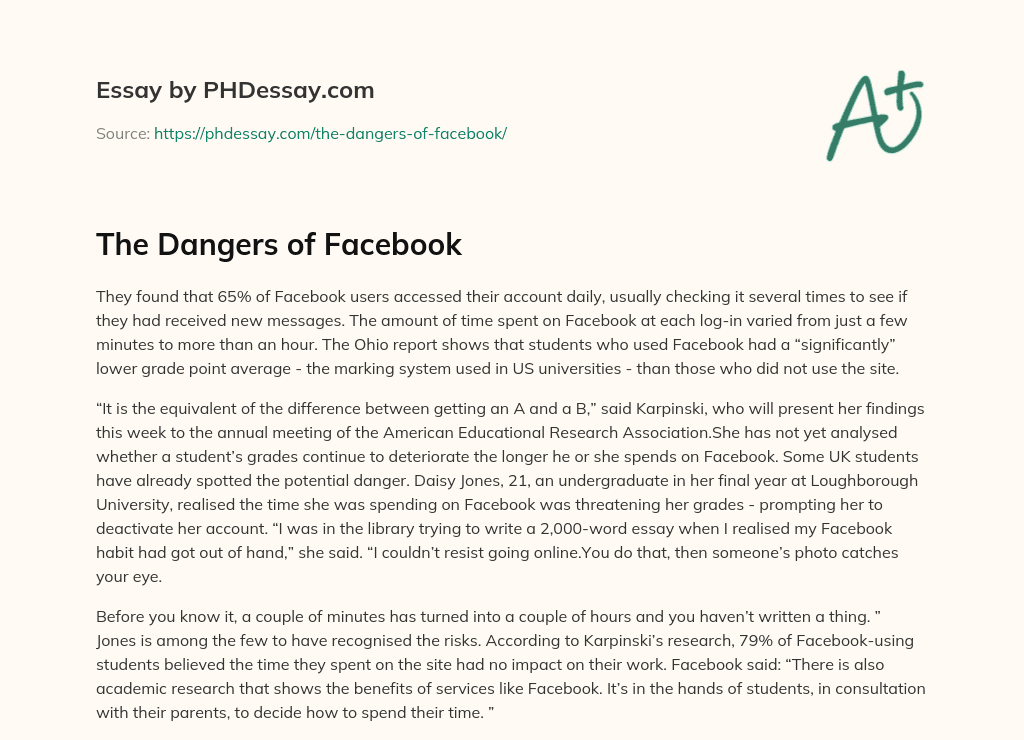 The Dangers of Facebook essay