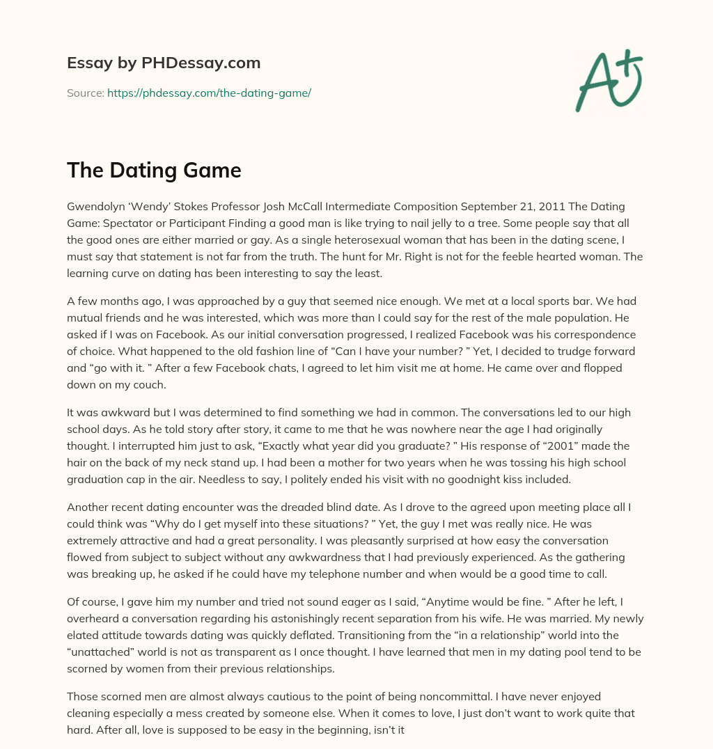 The Dating Game essay