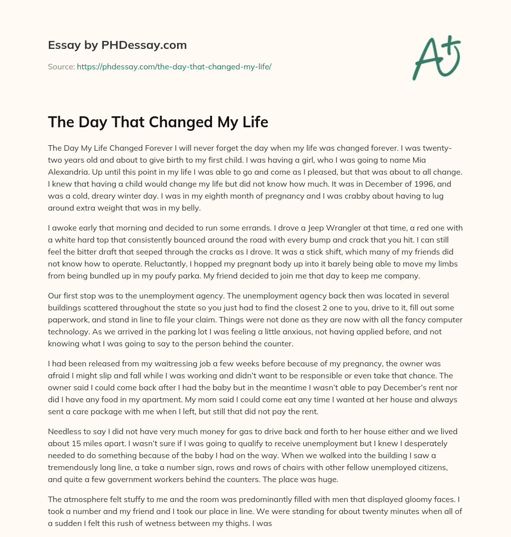 essay on change of life