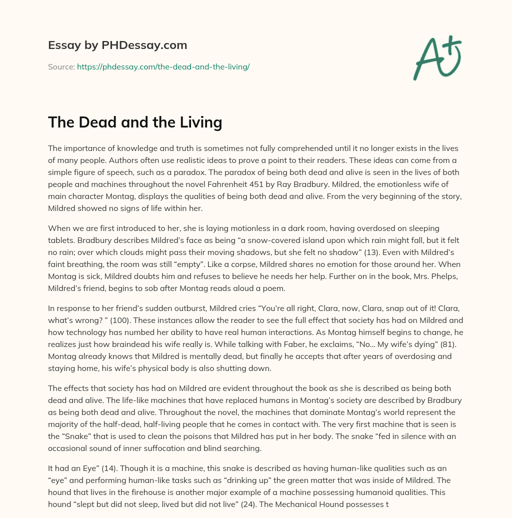 The Dead and the Living essay
