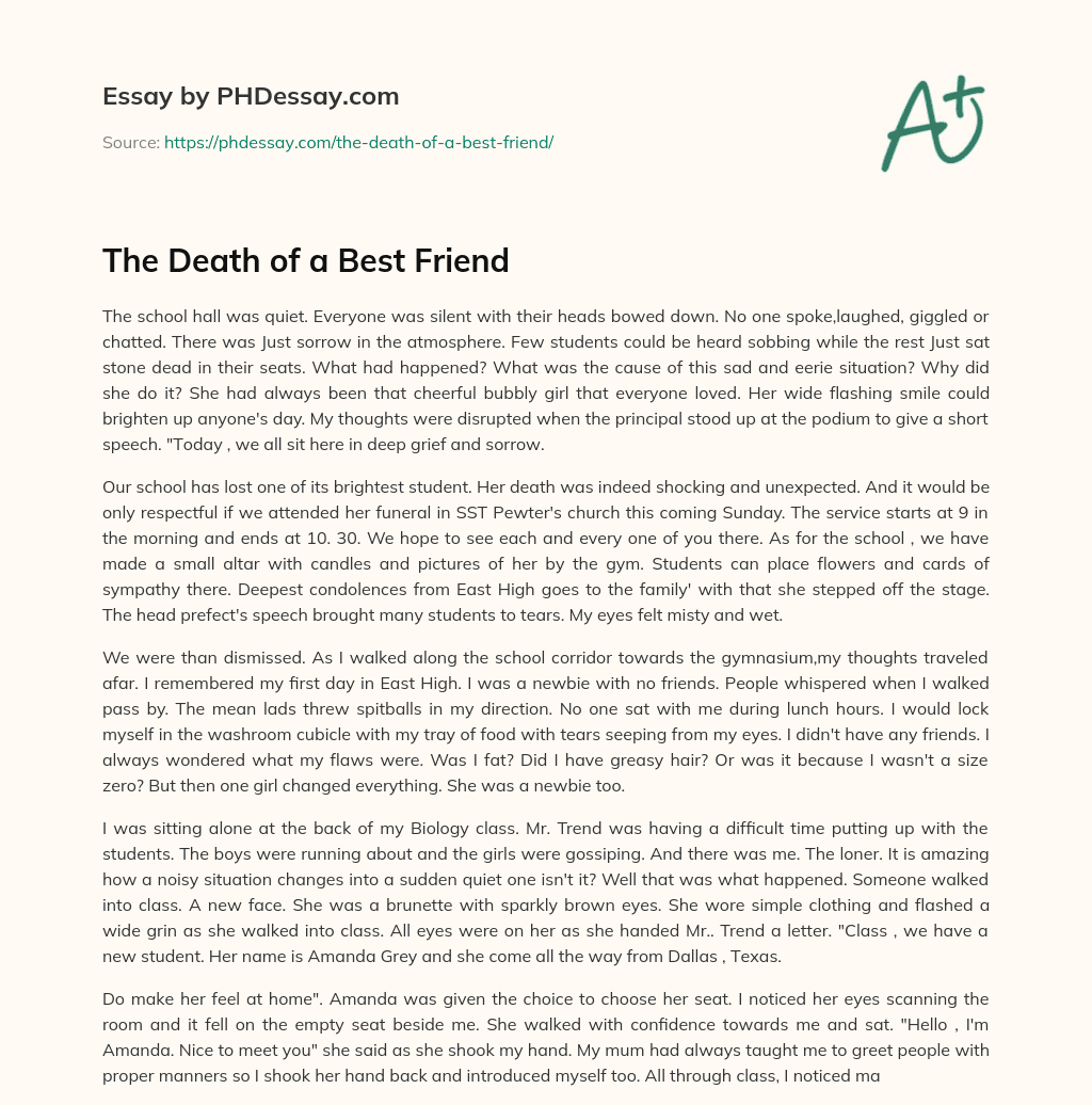 essay on death of a friend