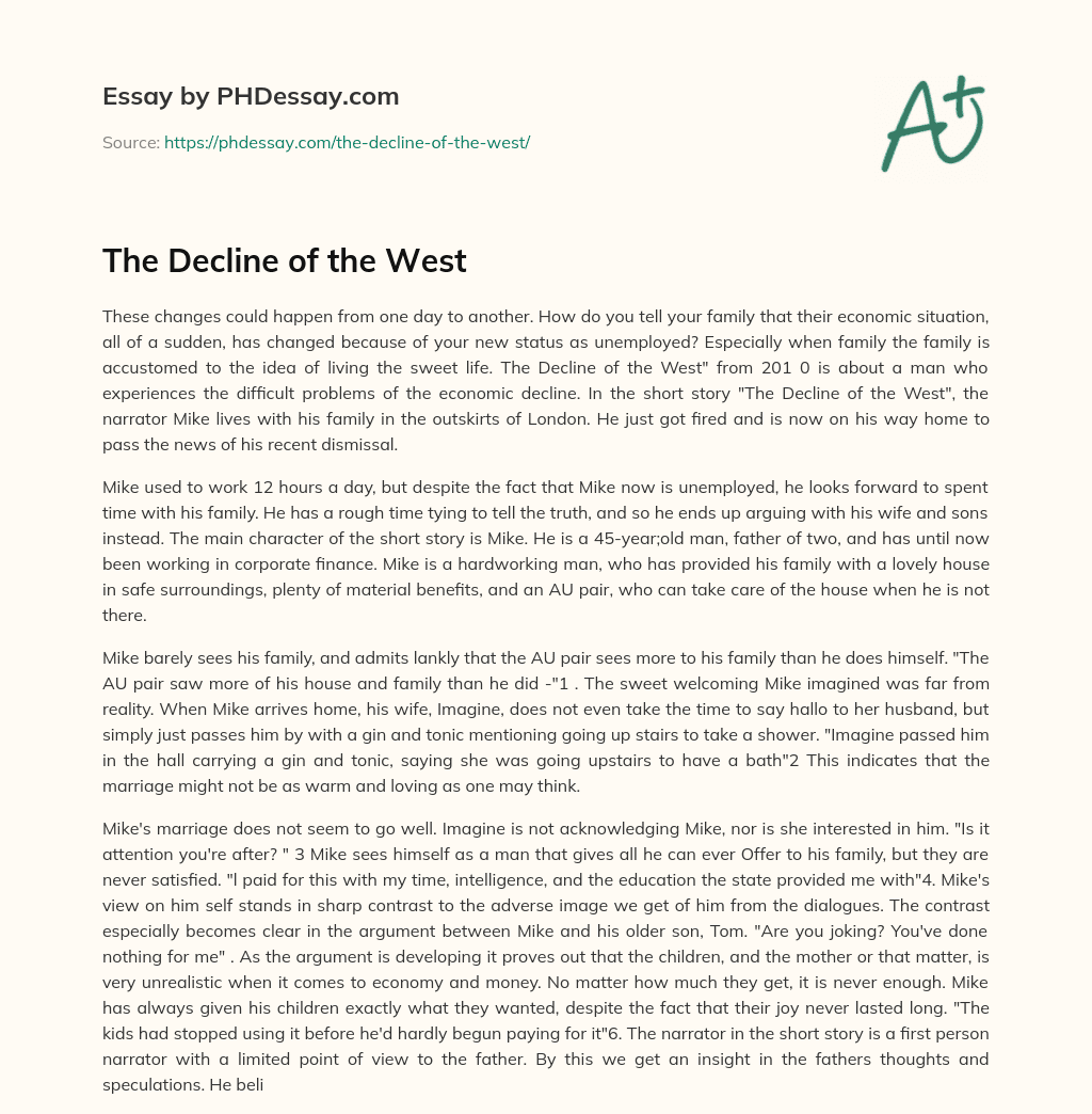 The Decline of the West essay
