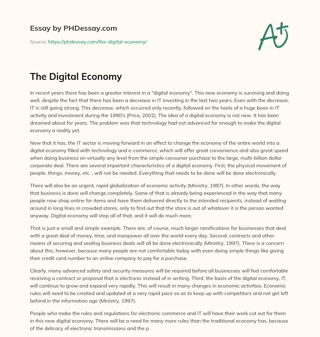 digital economy essay in english