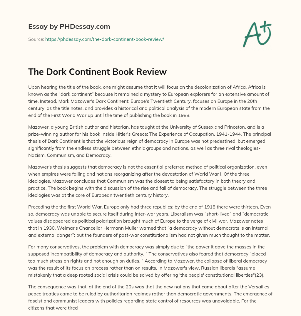 The Dork Continent Book Review essay