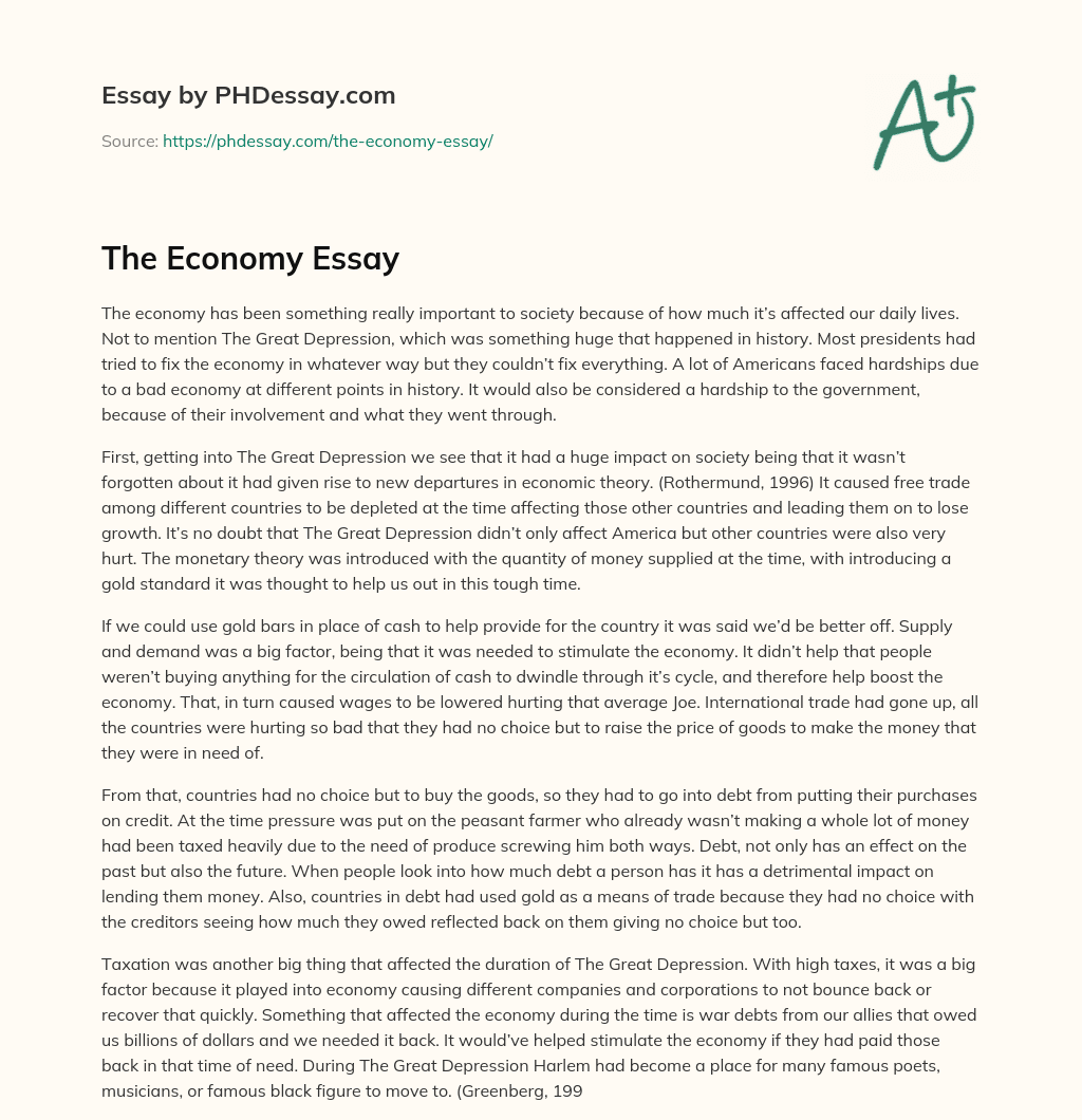 The Economy Essay essay