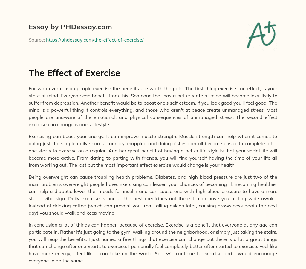 The Effect of Exercise essay