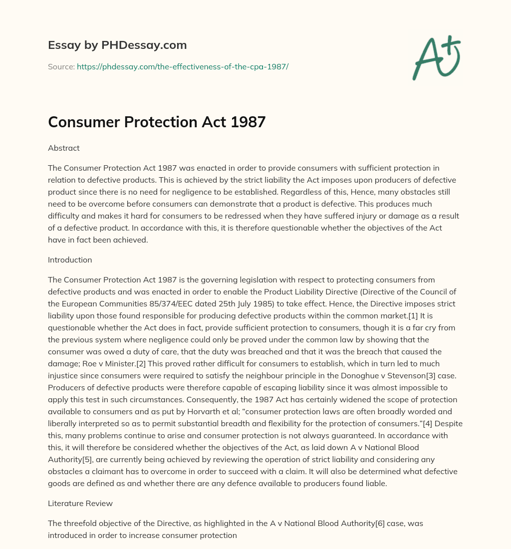 why is consumer protection important essay